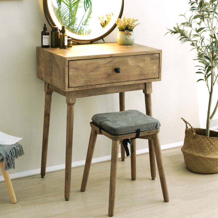 Scandinavian with Drawer Natural Lighted Mirror Bedroom Make-up Vanity