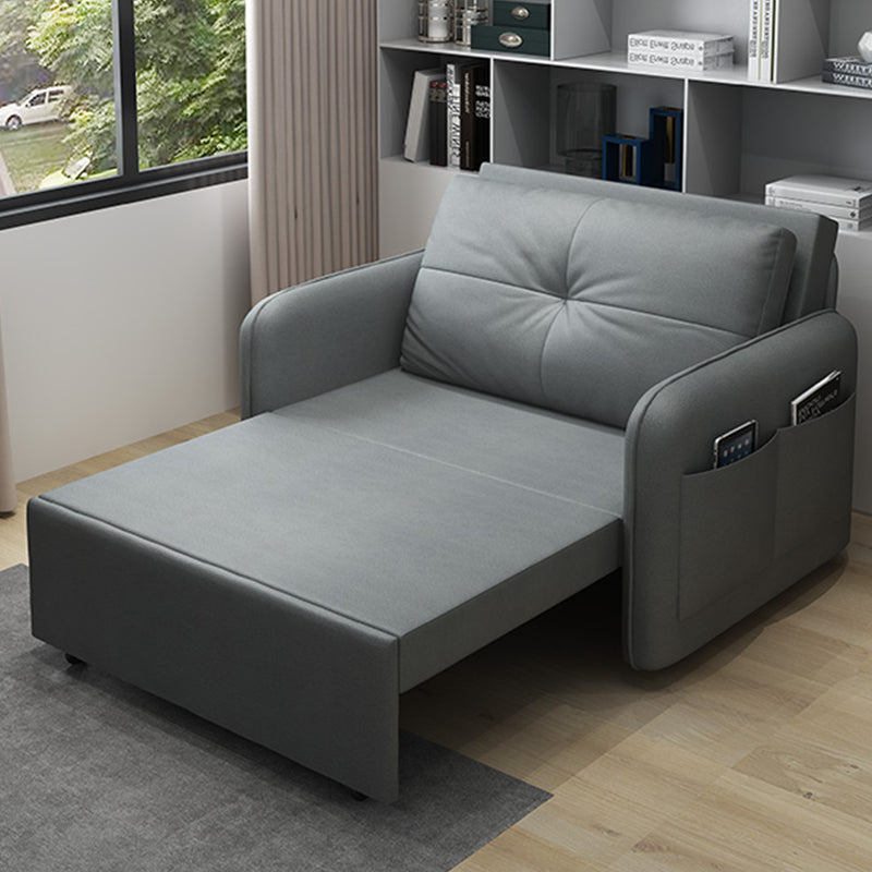 Foldable Faux leather Sleeper Sofa with Storage 35.43" High Gray