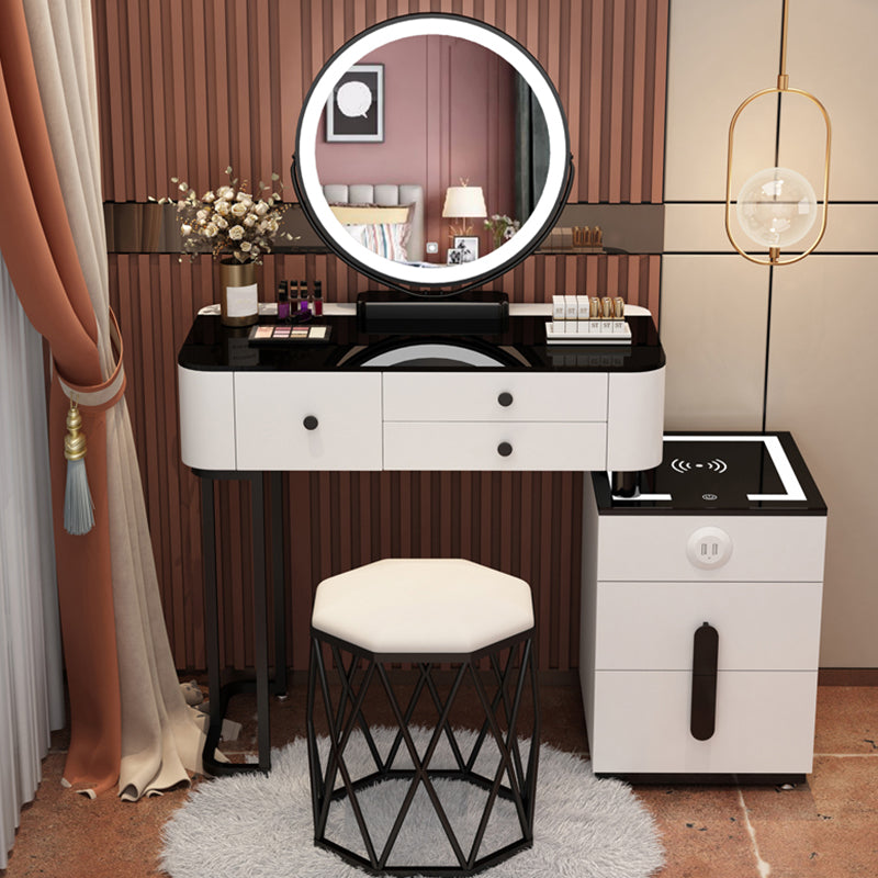 Glass Modern Lighted Mirror Bedroom with Drawer Vanity Dressing Table