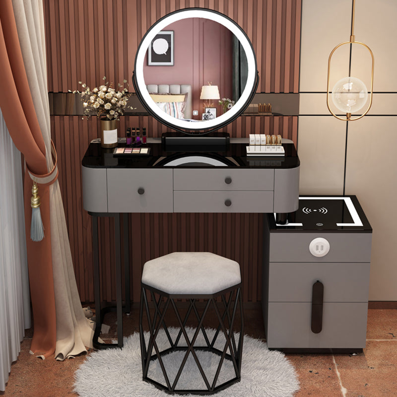 Glass Modern Lighted Mirror Bedroom with Drawer Vanity Dressing Table