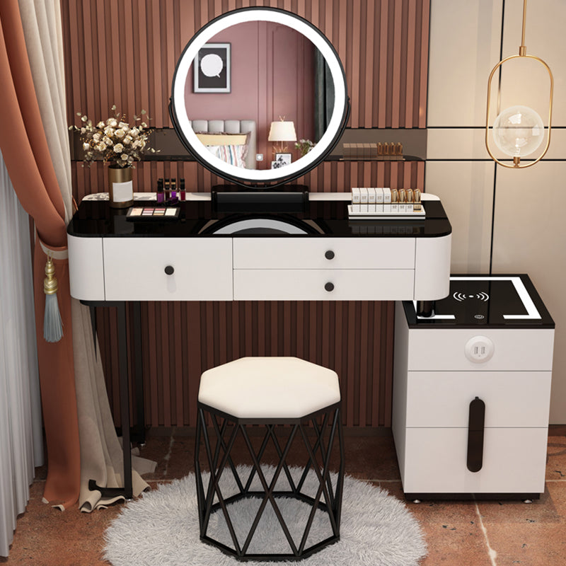 Glass Modern Lighted Mirror Bedroom with Drawer Vanity Dressing Table