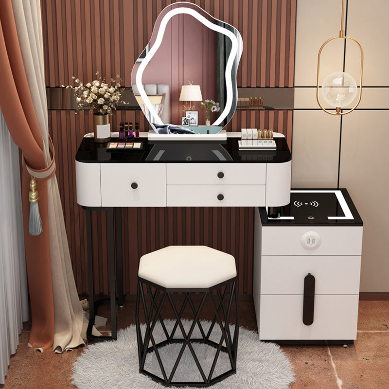 Glass Modern Lighted Mirror Bedroom with Drawer Vanity Dressing Table