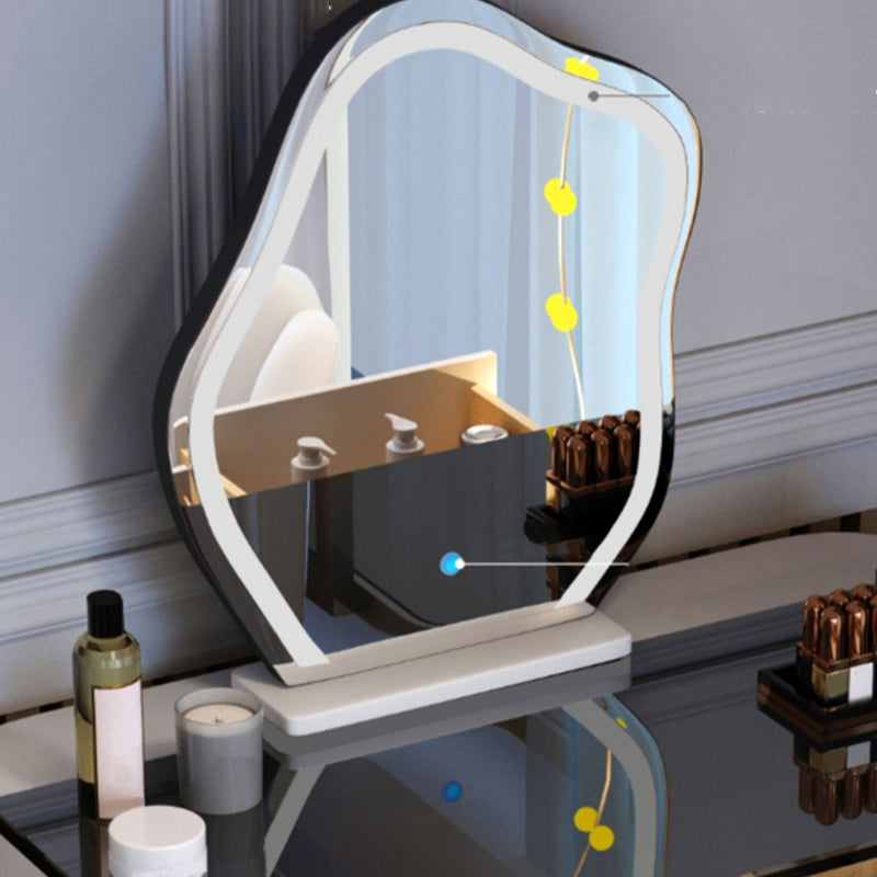 Glass Modern Lighted Mirror Bedroom with Drawer Vanity Dressing Table