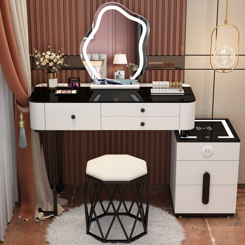 Glass Modern Lighted Mirror Bedroom with Drawer Vanity Dressing Table