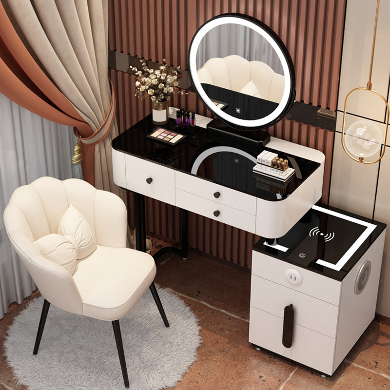 Glass Modern Lighted Mirror Bedroom with Drawer Vanity Dressing Table