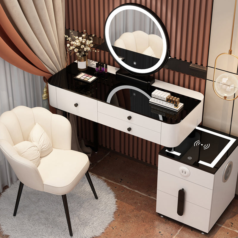 Glass Modern Lighted Mirror Bedroom with Drawer Vanity Dressing Table