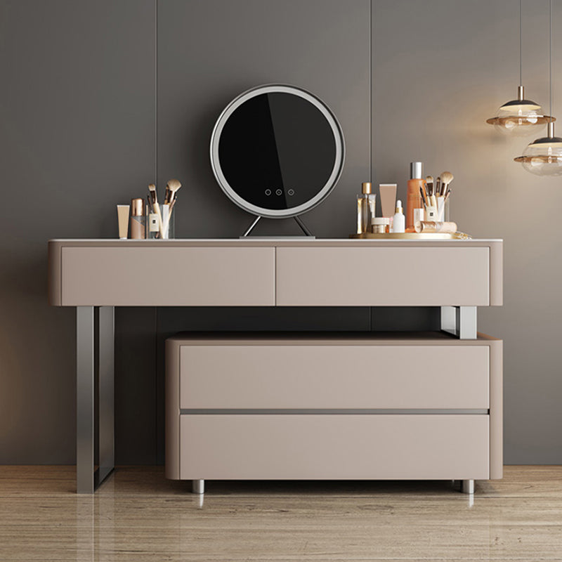 Glam with Drawer Lighted Mirror Bedroom Leather Dressing Table