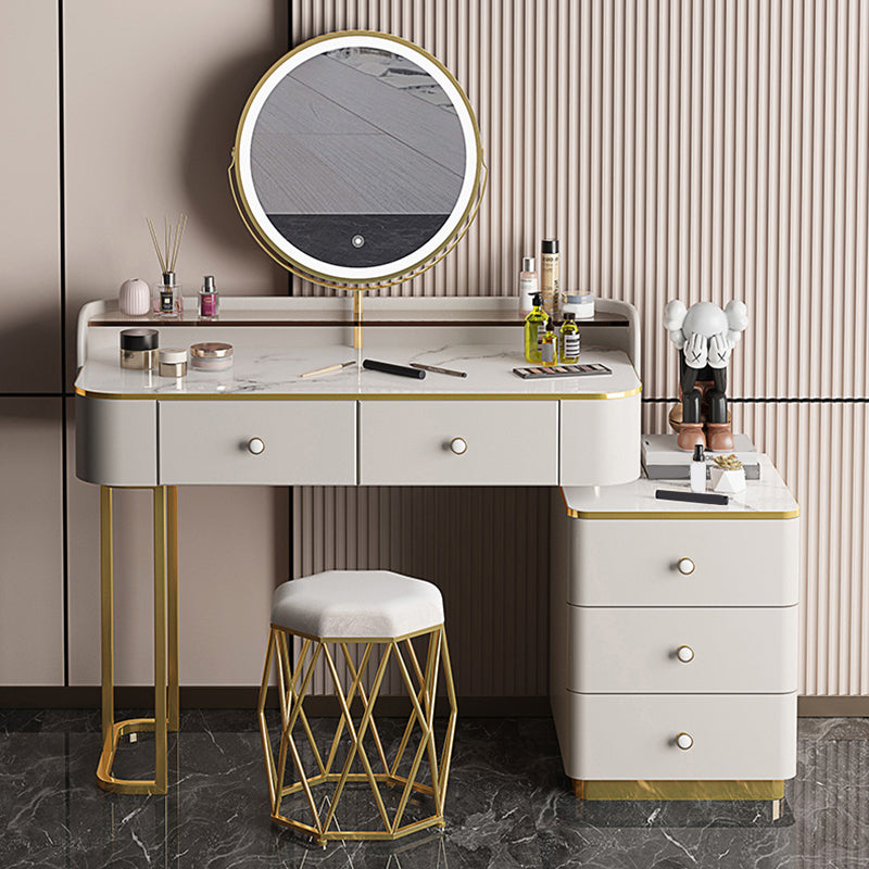 Glam Wooden With Drawer Bedroom Lighted Mirror Make-up Vanity