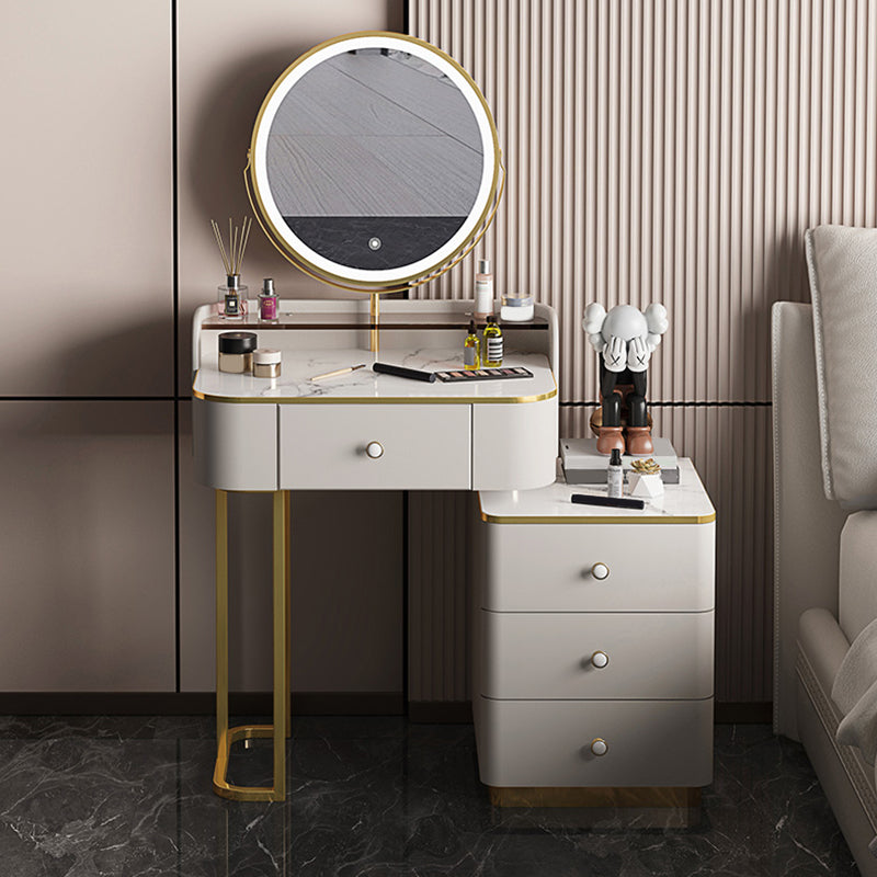 Glam Wooden With Drawer Bedroom Lighted Mirror Make-up Vanity