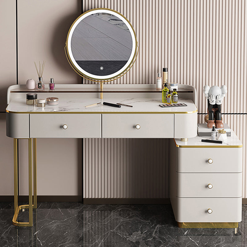 Glam Wooden With Drawer Bedroom Lighted Mirror Make-up Vanity