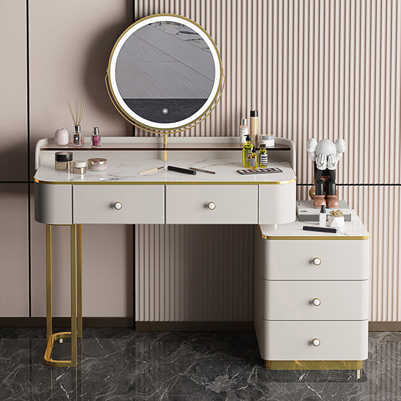 Glam Wooden With Drawer Bedroom Lighted Mirror Make-up Vanity