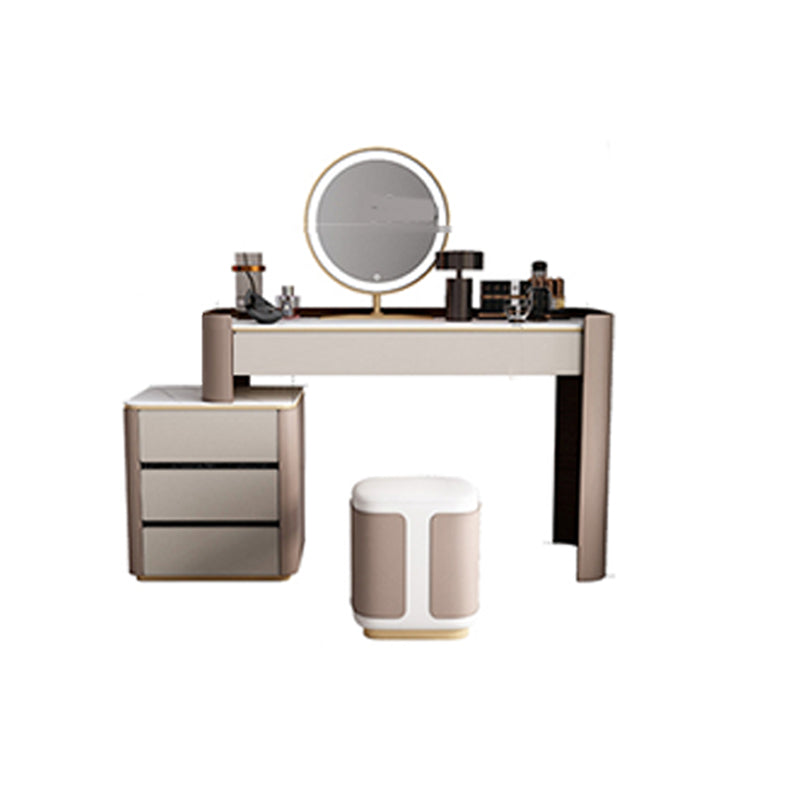 With Drawer Modern Lighted Mirror Bedroom Brown Dressing Table