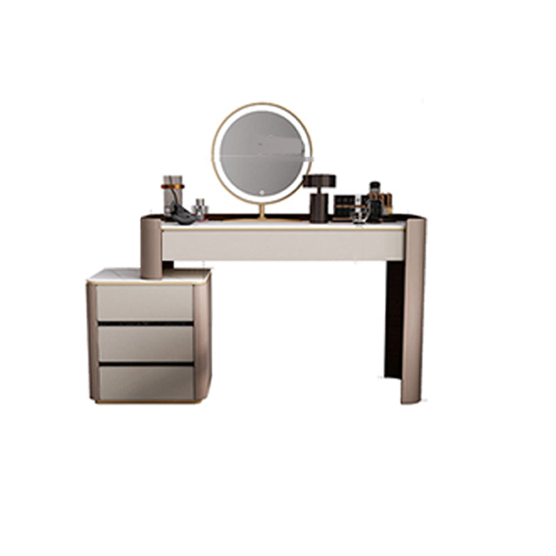 With Drawer Modern Lighted Mirror Bedroom Brown Dressing Table