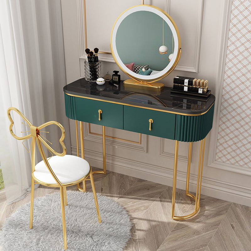 Glam With Drawer Lighted Mirror Bedroom Wooden Dressing Table