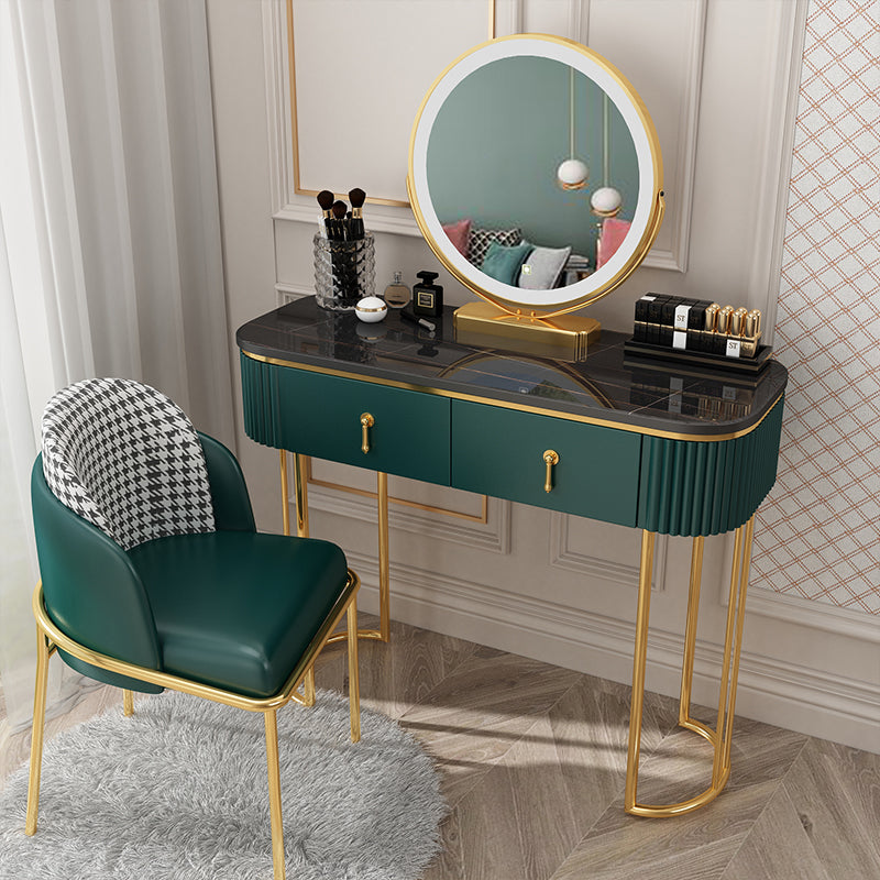 Glam With Drawer Lighted Mirror Bedroom Wooden Dressing Table