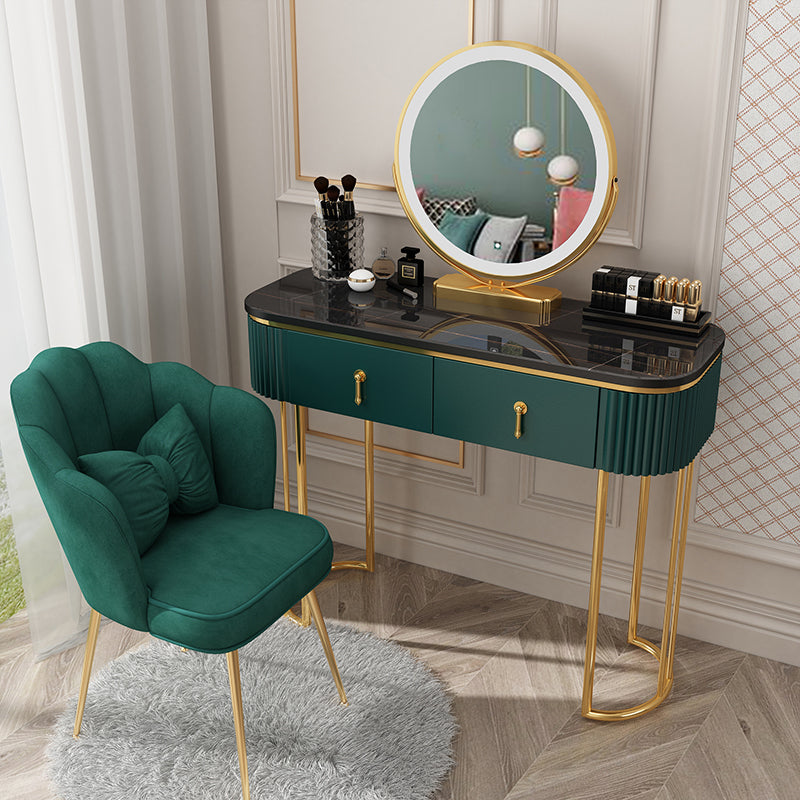 Glam With Drawer Lighted Mirror Bedroom Wooden Dressing Table