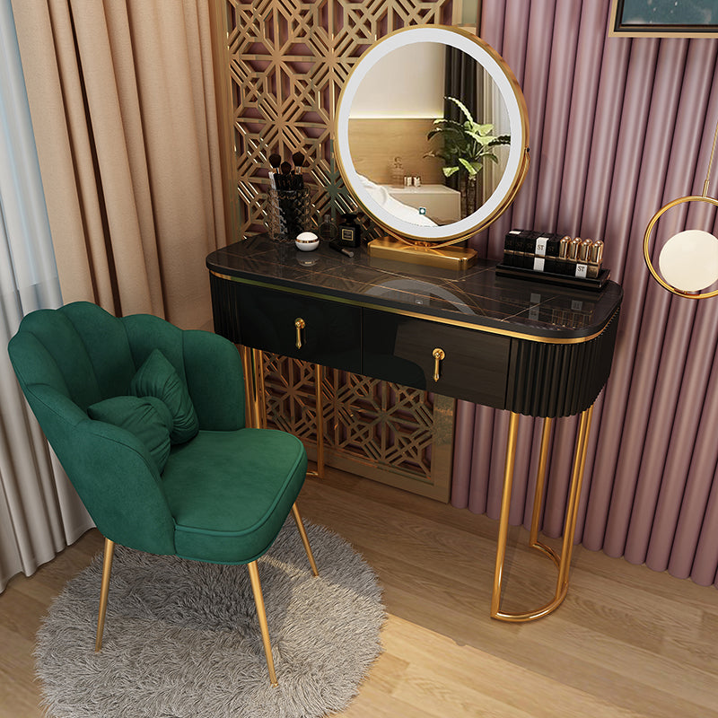 Glam With Drawer Lighted Mirror Bedroom Wooden Dressing Table