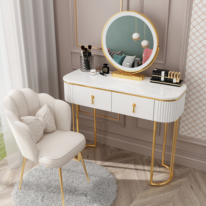 Glam With Drawer Lighted Mirror Bedroom Wooden Dressing Table