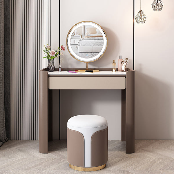 Standing Modern Lighted Mirror Vanity Dressing Table for Bedroom