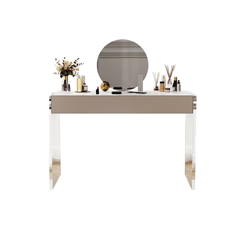 Plastic White Modern Drawers Included Vanity Dressing Table with Mirror