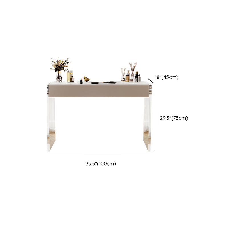 Plastic White Modern Drawers Included Vanity Dressing Table with Mirror