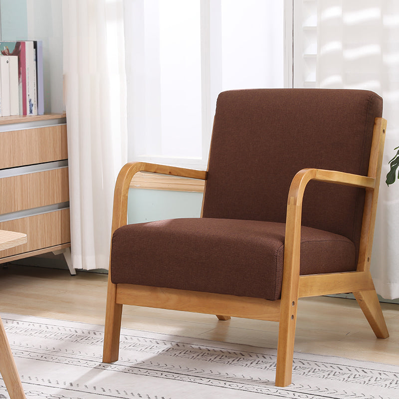 Scandinavian Basic Four Leg Armchair Solid Wood Living Room Armchair