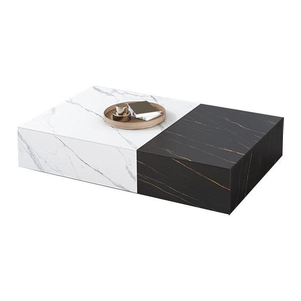 27" Wide Block Slate Rectangular Coffee Cocktail Table with Storage