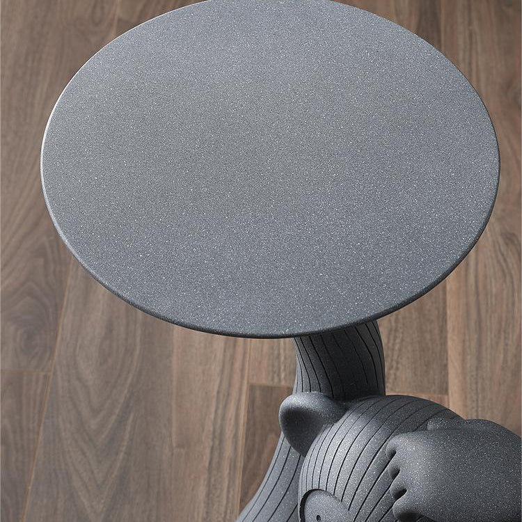 12" Wide Pedestal Round Metal Single Tray Top Coffee Cocktail Table
