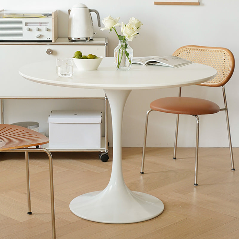 Contemporary 1/5 Pieces Dining Set with Round Table and Matte Brown Chairs