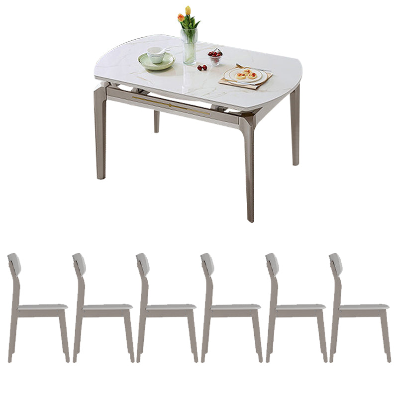 5/7 Pieces Modern Round Sintered Stone 4 Legs Dining Set for Home