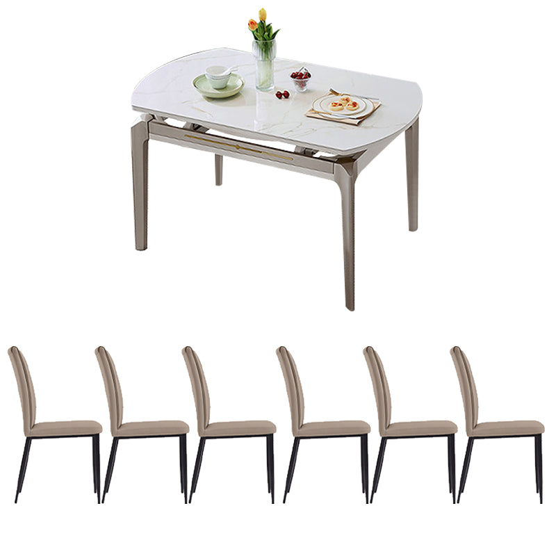 5/7 Pieces Modern Round Sintered Stone 4 Legs Dining Set for Home