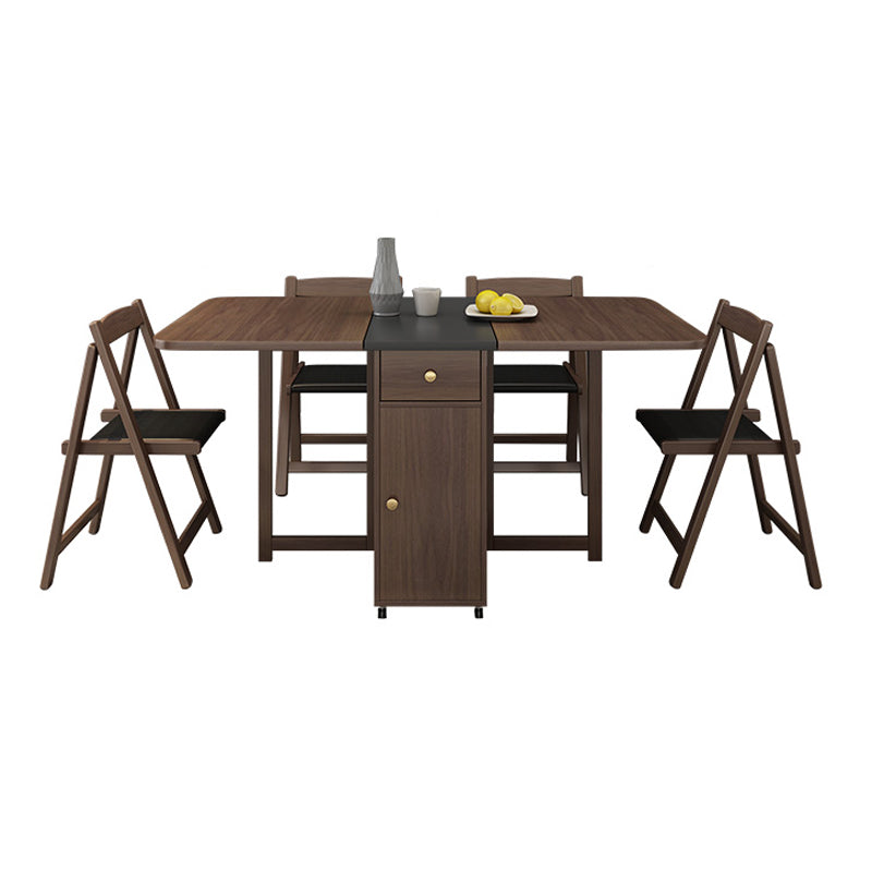 3/5/7 Pieces Modern Folding Solid Wood Multi Purpose Dining Set for Home