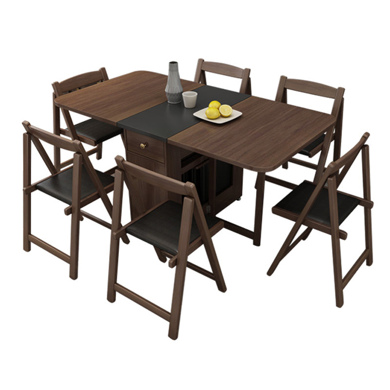 3/5/7 Pieces Modern Folding Solid Wood Multi Purpose Dining Set for Home