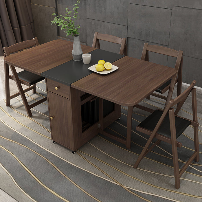 3/5/7 Pieces Modern Folding Solid Wood Multi Purpose Dining Set for Home