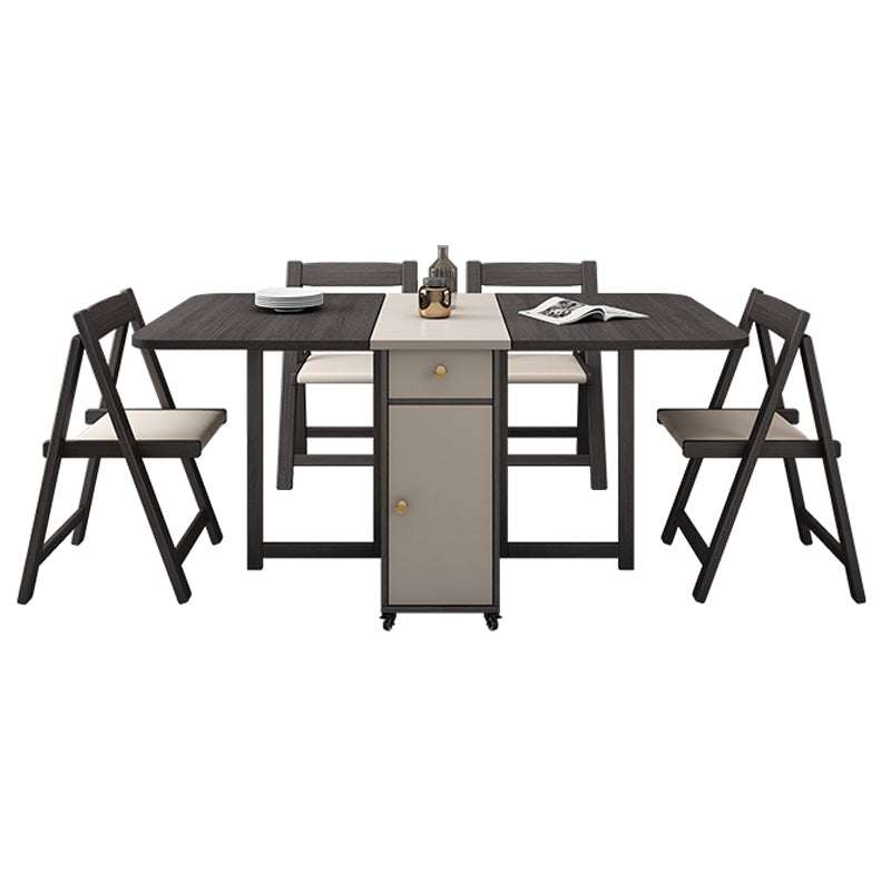 3/5/7 Pieces Modern Folding Solid Wood Multi Purpose Dining Set for Home