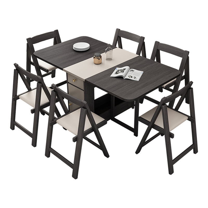 3/5/7 Pieces Modern Folding Solid Wood Multi Purpose Dining Set for Home