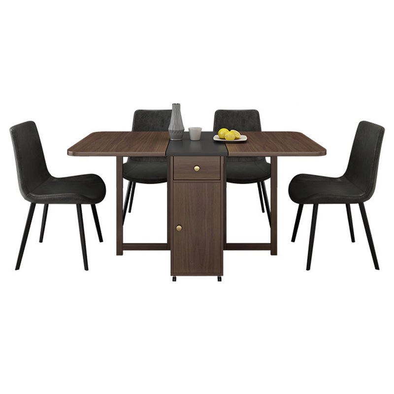 3/5/7 Pieces Modern Folding Solid Wood Multi Purpose Dining Set for Home