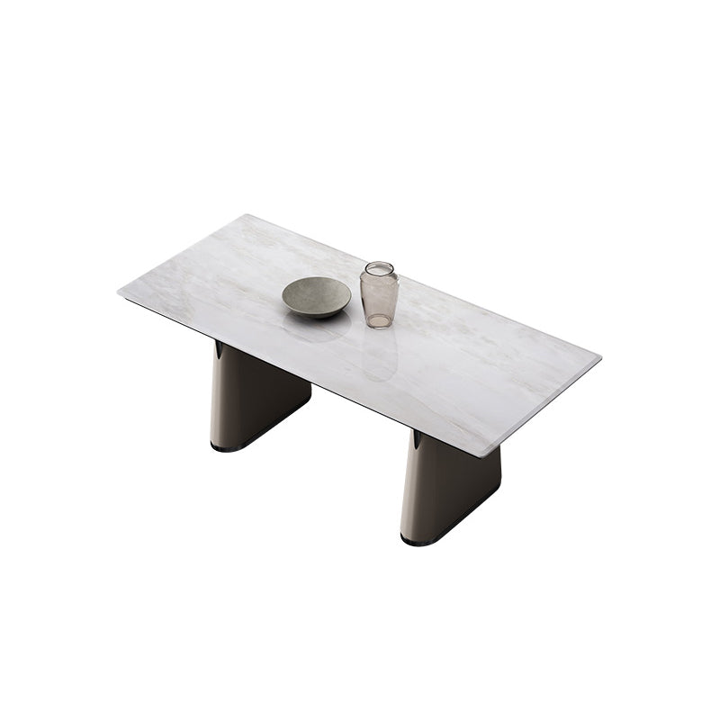 1/5/7 Pieces Modern Rectangle White Stone Dining Set for Home