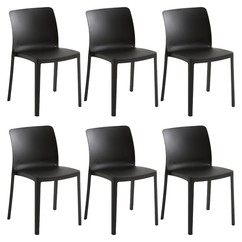 Modern Dining Room Armless Plastic Stacking Parsons Dining Chair