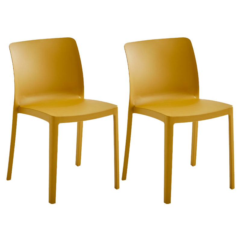 Modern Dining Room Armless Plastic Stacking Parsons Dining Chair