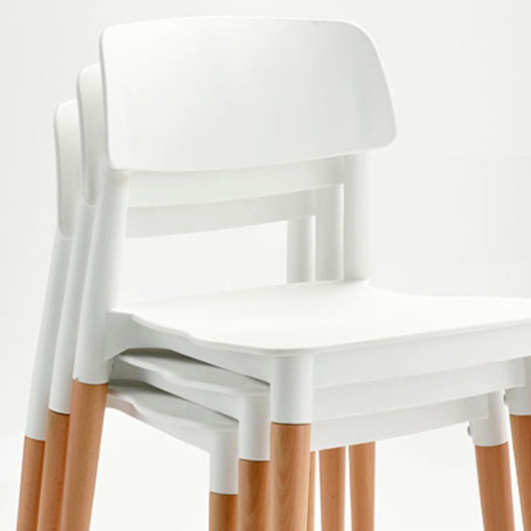 Plastic and Solid Wood Open Back Contemporary Dining Side Chair