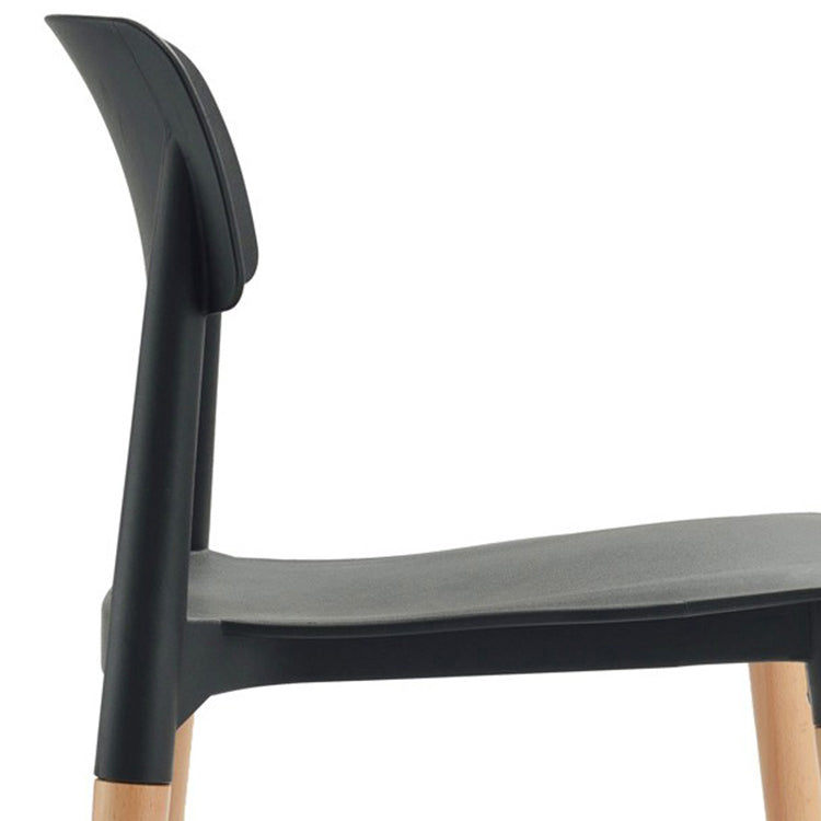 Plastic and Solid Wood Open Back Contemporary Dining Side Chair