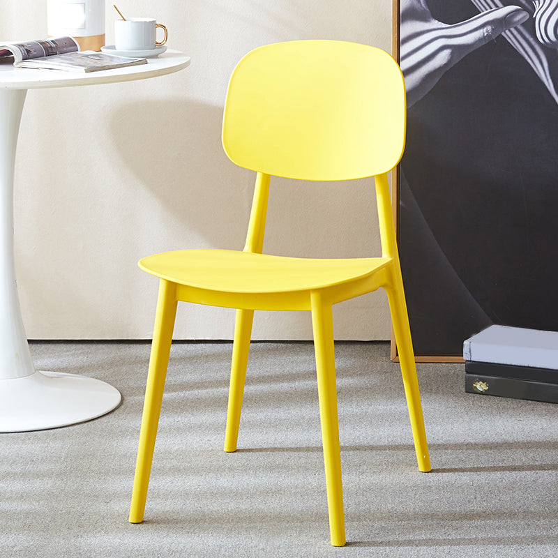 Contemporary Style Open Back Plastic Dining Side Chair for Home