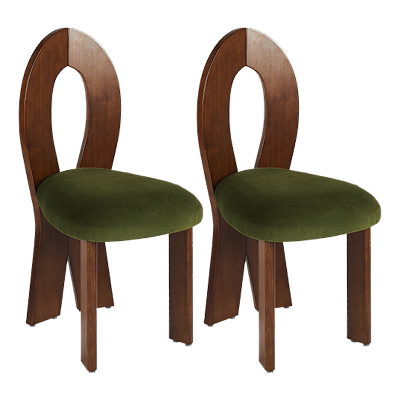 Modern Dining Room Open Back Solid Wood Upholstered Dining Chair