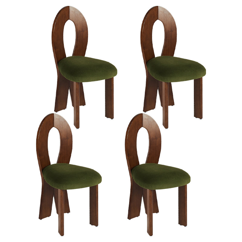 Modern Dining Room Open Back Solid Wood Upholstered Dining Chair