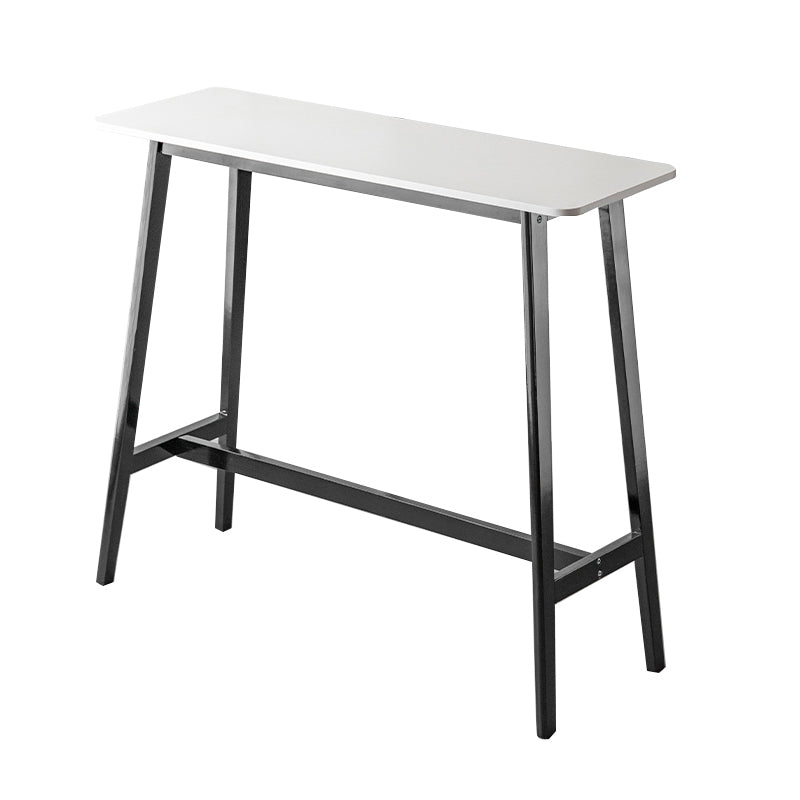 Matte Finish Wooden Rectangle Bar Table with Trestle for Living Room