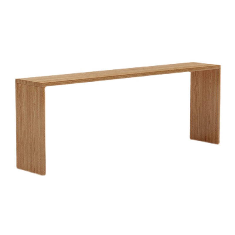 Contemporary Solid Wood Counter Table with Double Pedestal in Nature