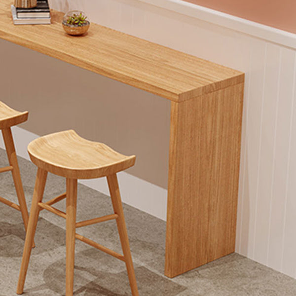 Contemporary Solid Wood Counter Table with Double Pedestal in Nature