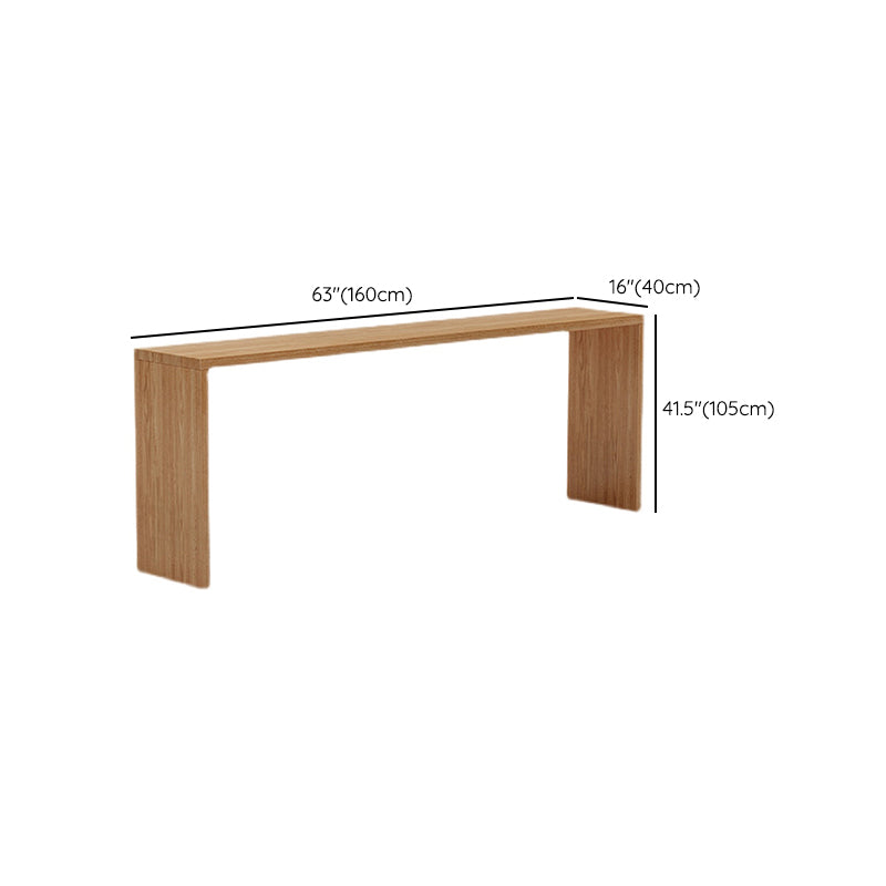 Contemporary Solid Wood Counter Table with Double Pedestal in Nature