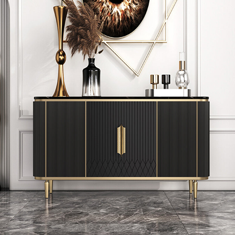 Glam Sideboard Marble Storage Sideboard Table with Doors for Dining Room